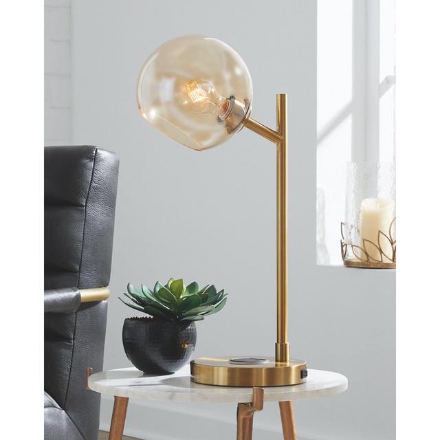 LaGrange 23" Gold Desk Lamp with USB