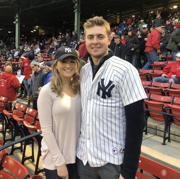 Very early on, Emma went with Joe to a Yankees game at Fenway...She's still here years later so you have to wonder what that says about her.