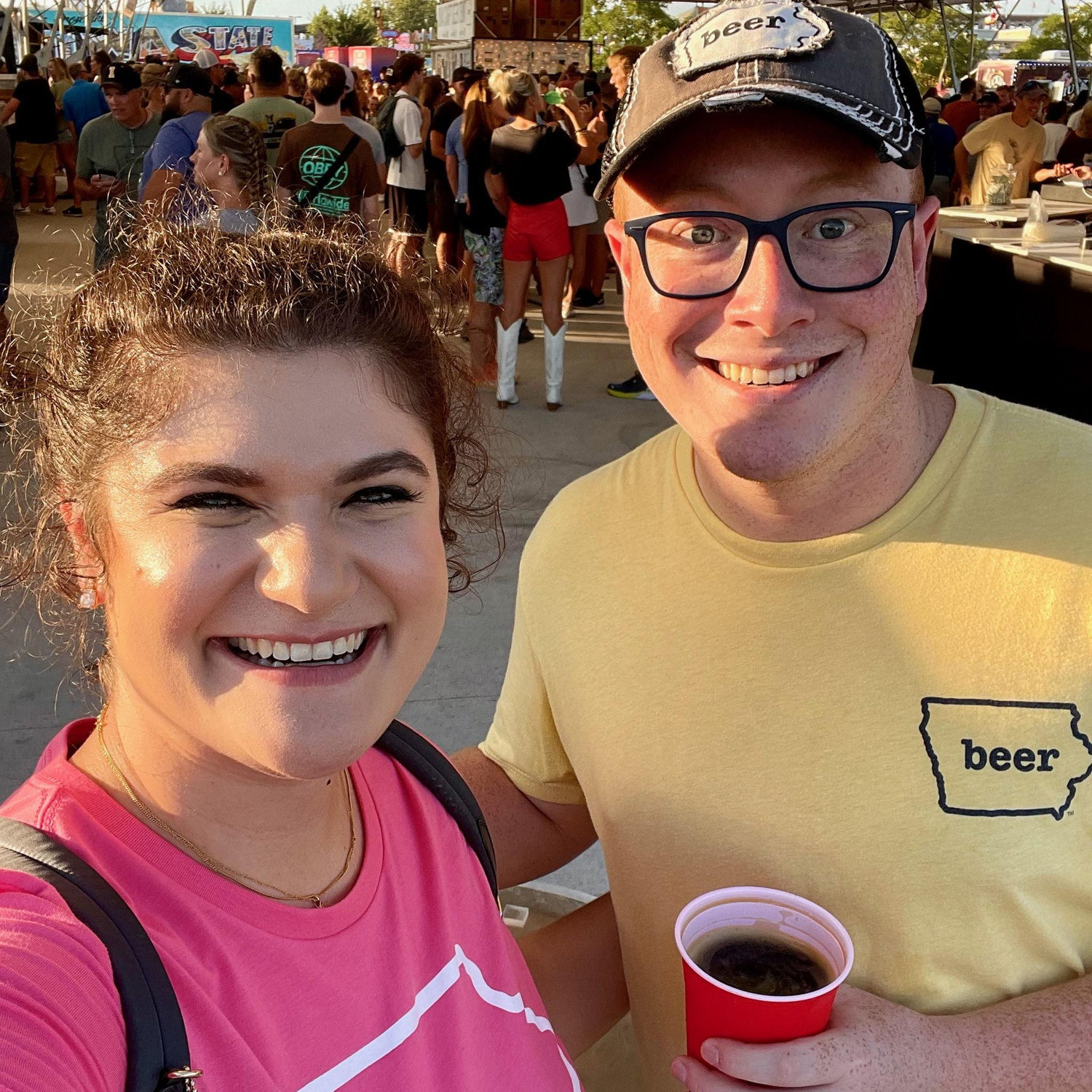 Aug 2023: Continuing Iowa State Fair traditions by frequenting the Iowa Craft Beer Tent!