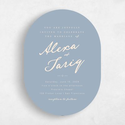 Powder Blue Wedding Invitation - Finnian Portrait