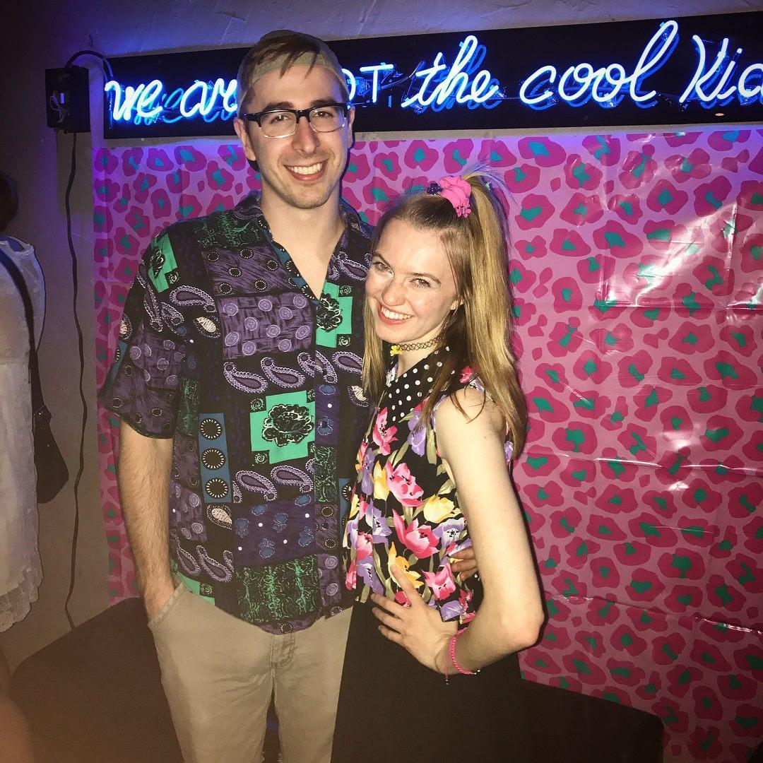 Our first date included shopping for rad '90's outfits.