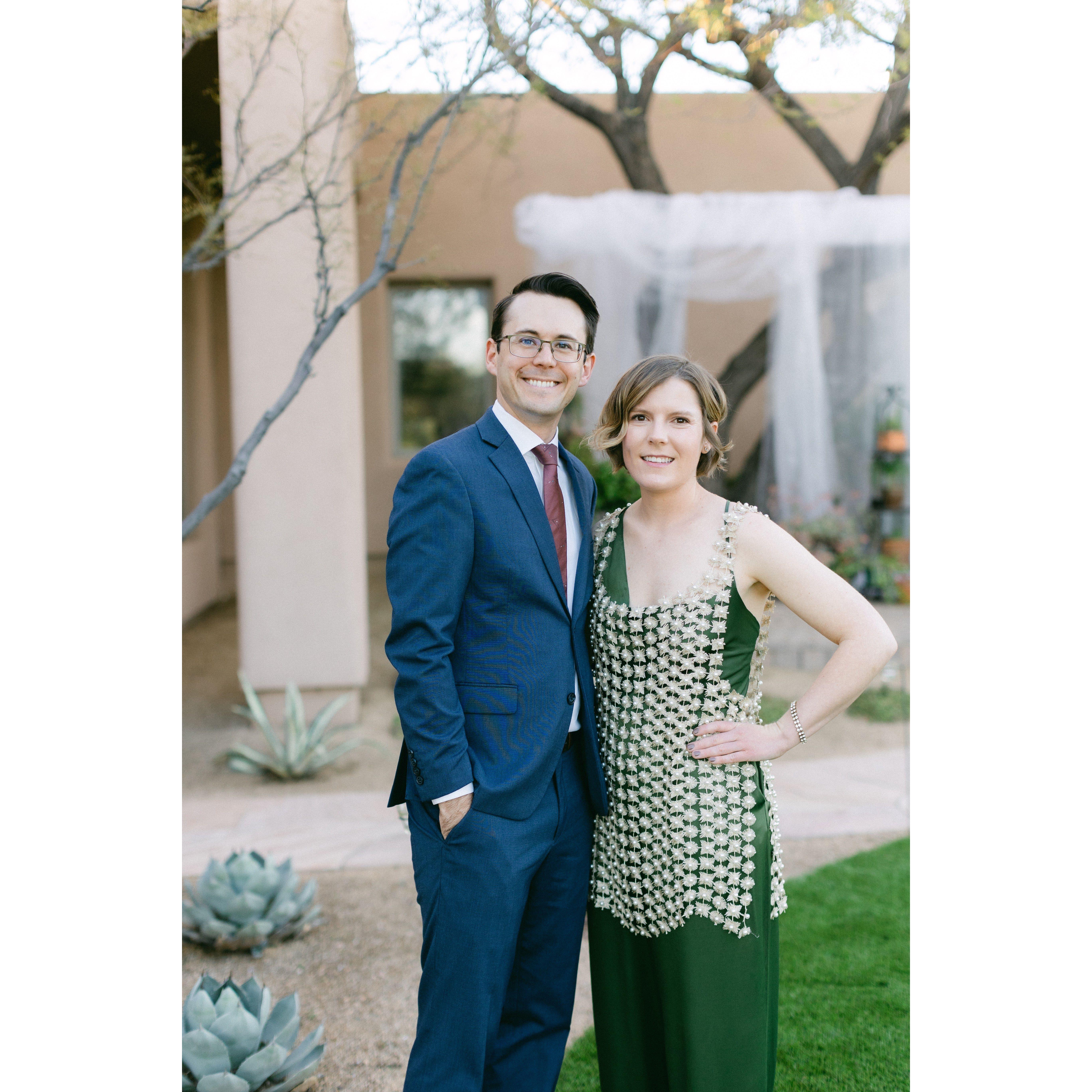 Lauren officiated her brother Scott's wedding in the backyard of her childhood home
