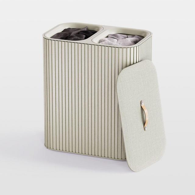 Joseph Joseph Tota Luxe 90L Bamboo Dual Laundry Basket - Ecru