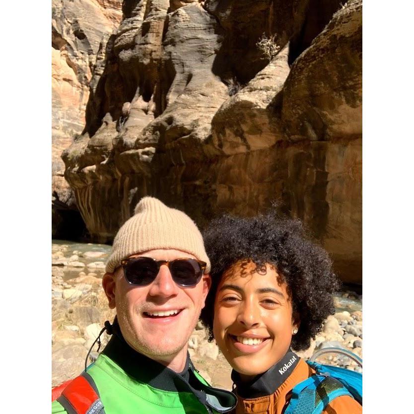 Hiking The Narrows together at Zion National Park! March 2021