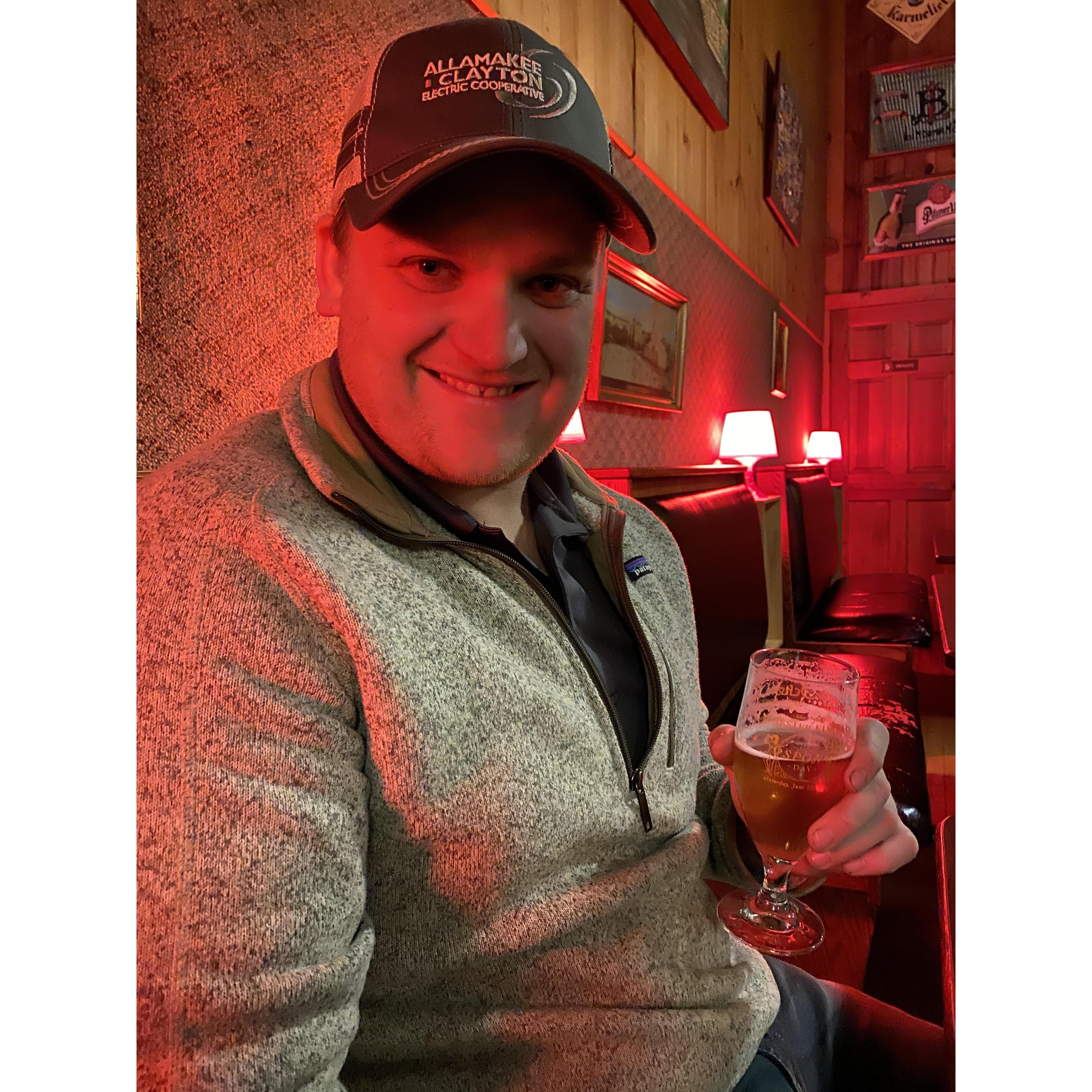 Digging that smile :) Date night at Schera's in Elkader, Iowa.