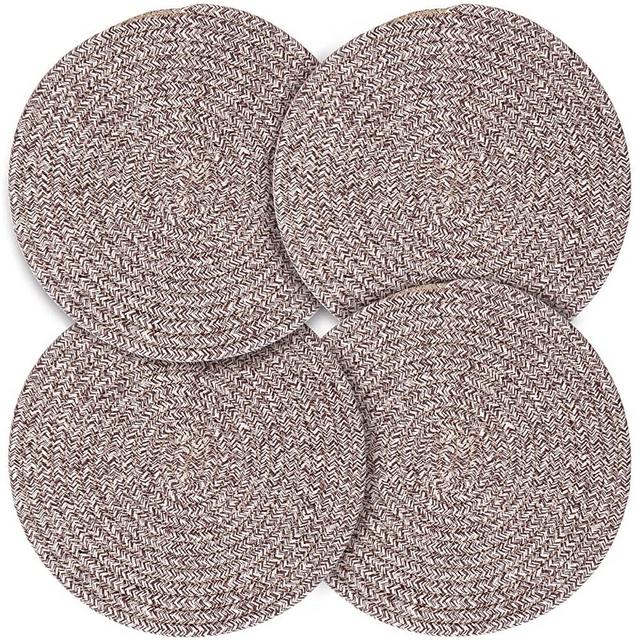 Trivet Round Hot Pads 4pcs 9.5 Inches Diameter 100% Eco Pure Cotton Thread Weave Trivets for Hot Pots and Pans / Kitchen Trivets for Hot Dishes Hot Pot Holders …
