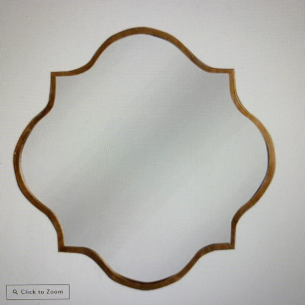 Gold Metal Quatrefoil Wall Mirror, 20"