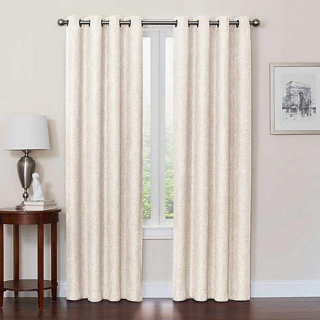 Quinn 84-Inch Grommet Top 100% Blackout Window Curtain Panel in Ivory