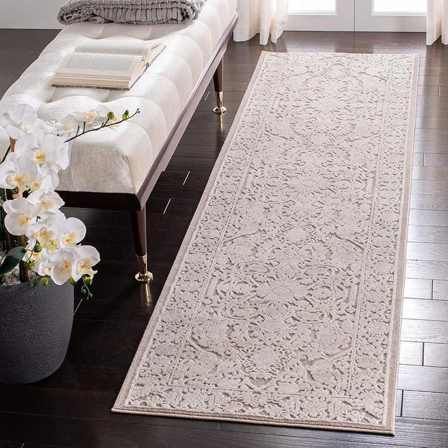 SAFAVIEH Reflection Collection Runner Rug - 2'3" x 12', Beige & Cream, Non-Shedding & Easy Cleaning, Ideal for Living Room, Bedroom (RFT665A)