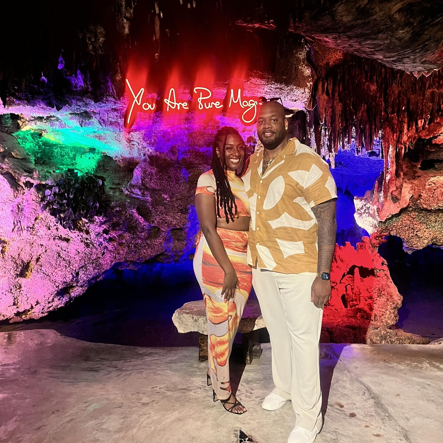 Dinner in a cave in Mexico. Birthday dinner for Danielle.