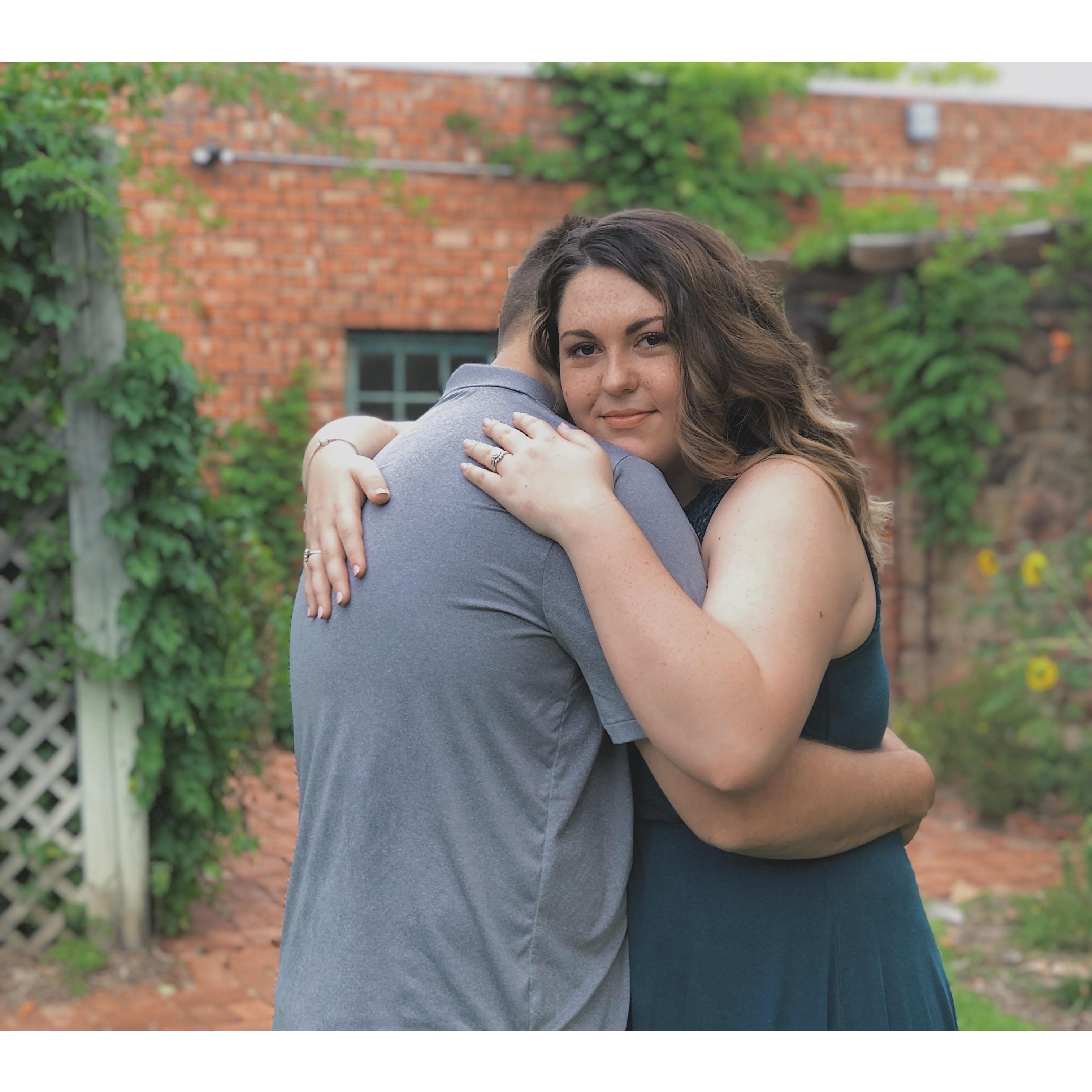 We played the song we first danced to together while taking this picture. So much true emotion!