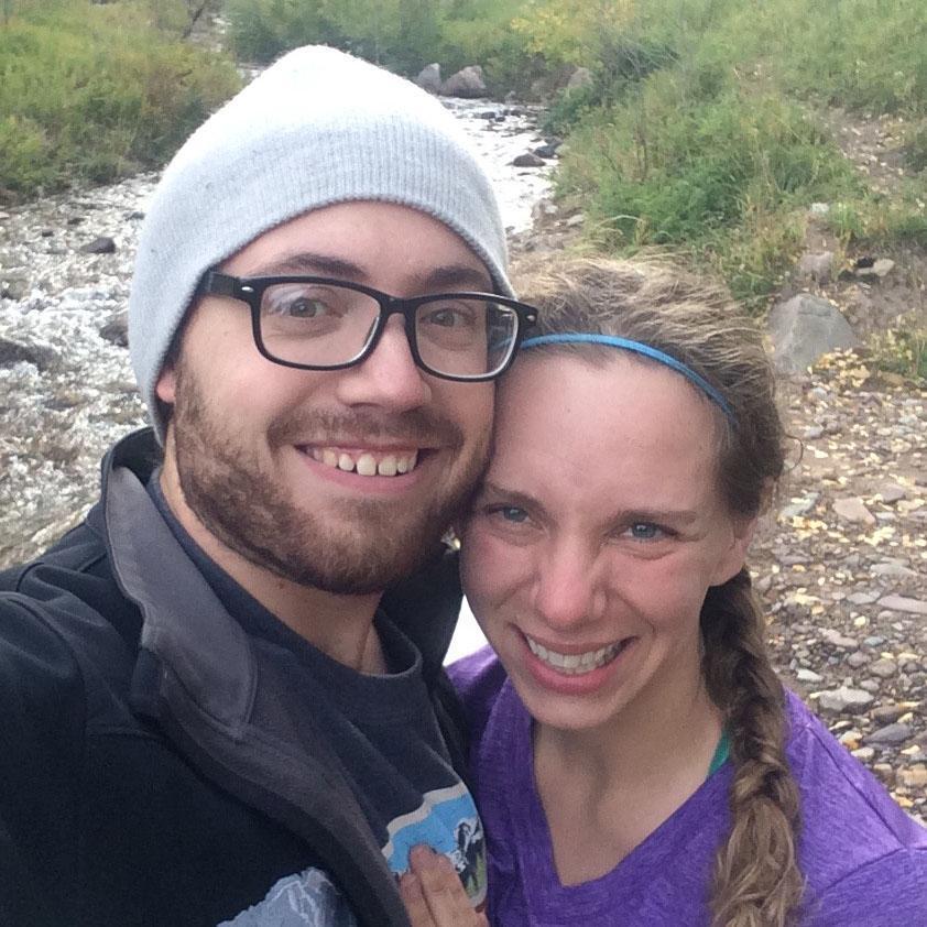 One year dating anniversary, hammock camping trip near Aspen, CO. Jessica's favorite photo of us that we took ourselves!