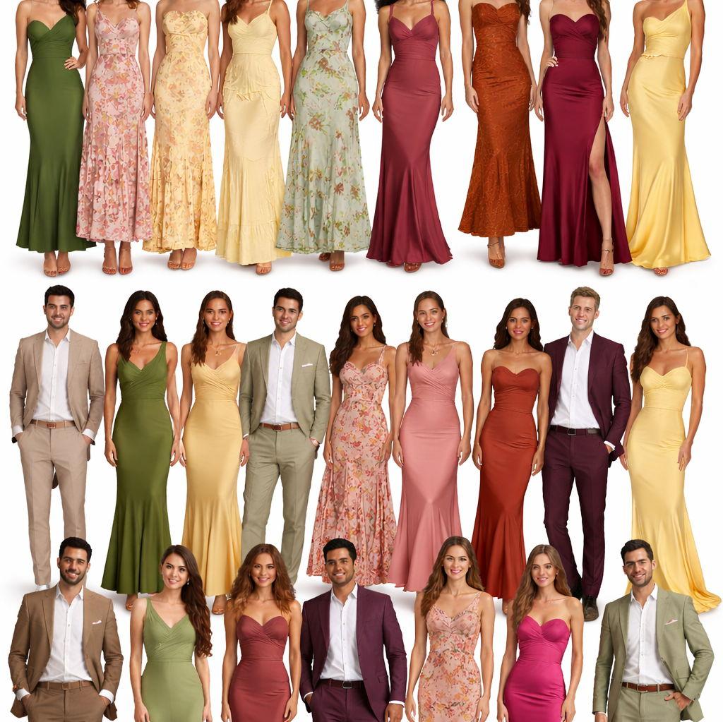 We’ve included this as a little style inspiration for our day! Feel free to have fun with colors like soft pinks, mauves, greens, and yellows—but no pressure at all to match. We kindly ask guests to dress in semi-formal or dressy casual attire. Most of all, we’re just so excited to celebrate with you 🤍