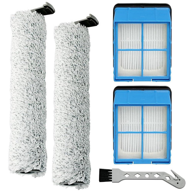 Crosswave Omniforce Brush Rolls and Filters, Replacement Parts for BISSELL 3882/3883/3967F/3970F CrossWave OmniForce/OmniFind Vacuum Cleaner, 2 Pack Brush Rollers & Filters + 1 Pack Cleaning Tool