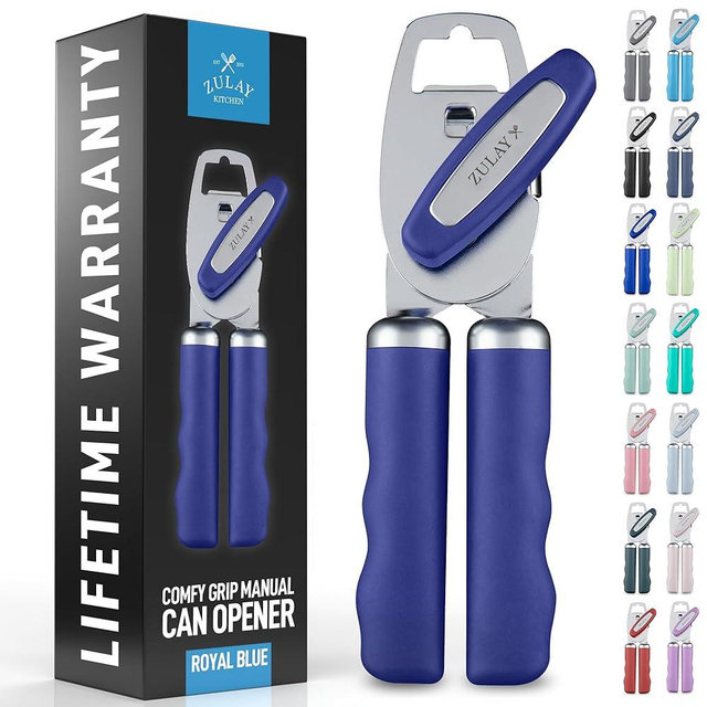 Zulay Kitchen Manual Can Opener with Bottle Opener with Turn Knob