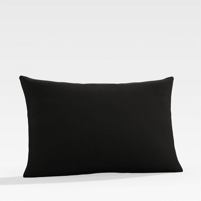 Sunbrella ® Canvas Black Outdoor Lumbar Pillow