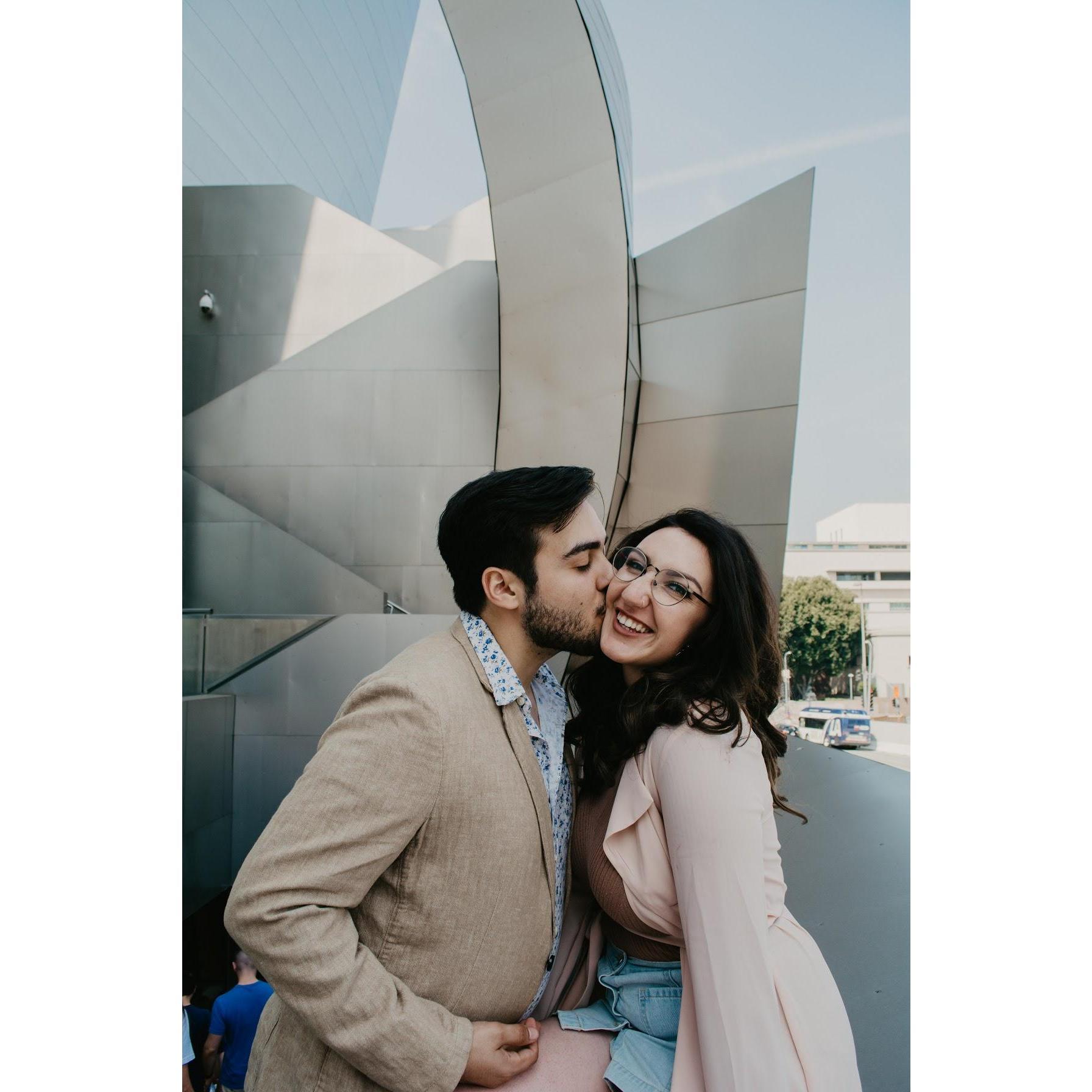 engagement photoshoot, walt disney concert hall