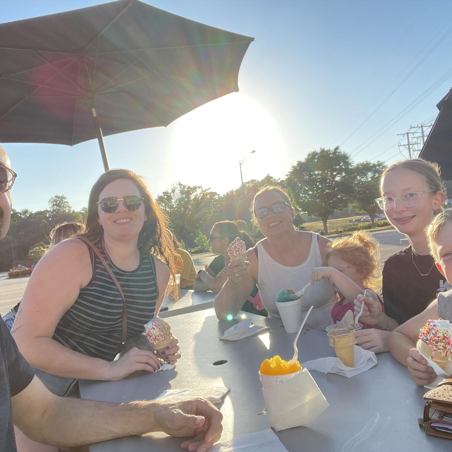 Soft serve and ice with family!