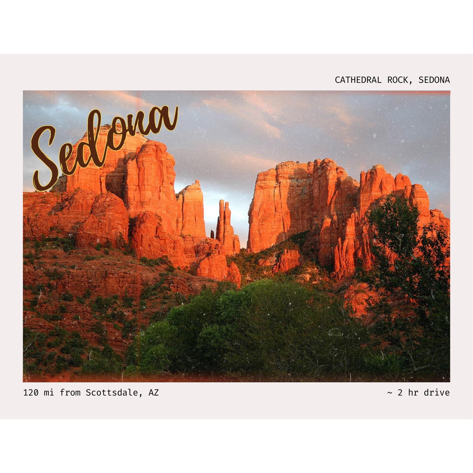 Formed over 300 million years ago, Sedona’s red rock cliffs are a striking backdrop. Stop by Tlaquepaque Arts Village for local shops and galleries.