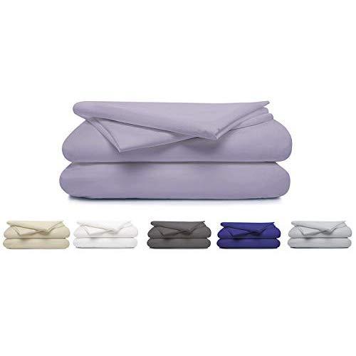 100% Cotton Percale Sheet Set, Soft & Crisp 4 Piece Set, 300 Thread Count Long Staple Combed Cotton, 16" Deep Pocket, Hotel Quality, Oeko-TEX Certified - Queen, Lavender - by Boston Linen Co