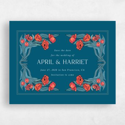 Teal Blue Wedding Save the Date - Willmore Landscape