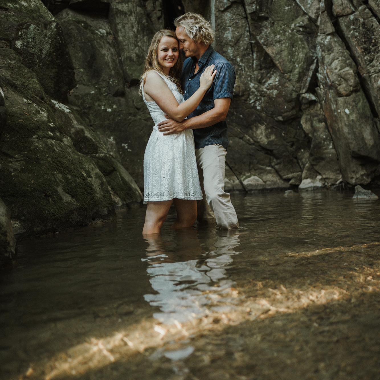 Our engagement photos taken by our friend Xavier Hazen at Glenn Falls, Tennessee.