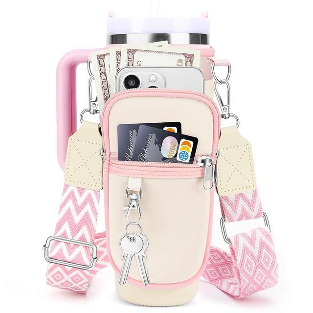 RIFESI for Stanley Cup Accessories, Water Bottle Holder Carrier with Adjustable Strap for Carry All, Water Bottle Bag Pouch for Stanley 40 oz Tumbler with Handle, Birthday Gifts for Men Women