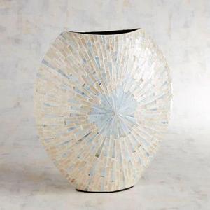 Blue Capiz Starburst Vase