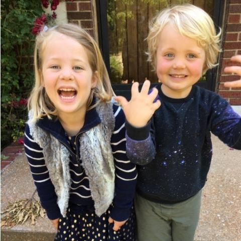 Ceremony VIPs: our flower girl, Maggie Lou, and our ring-bearer, Peter.