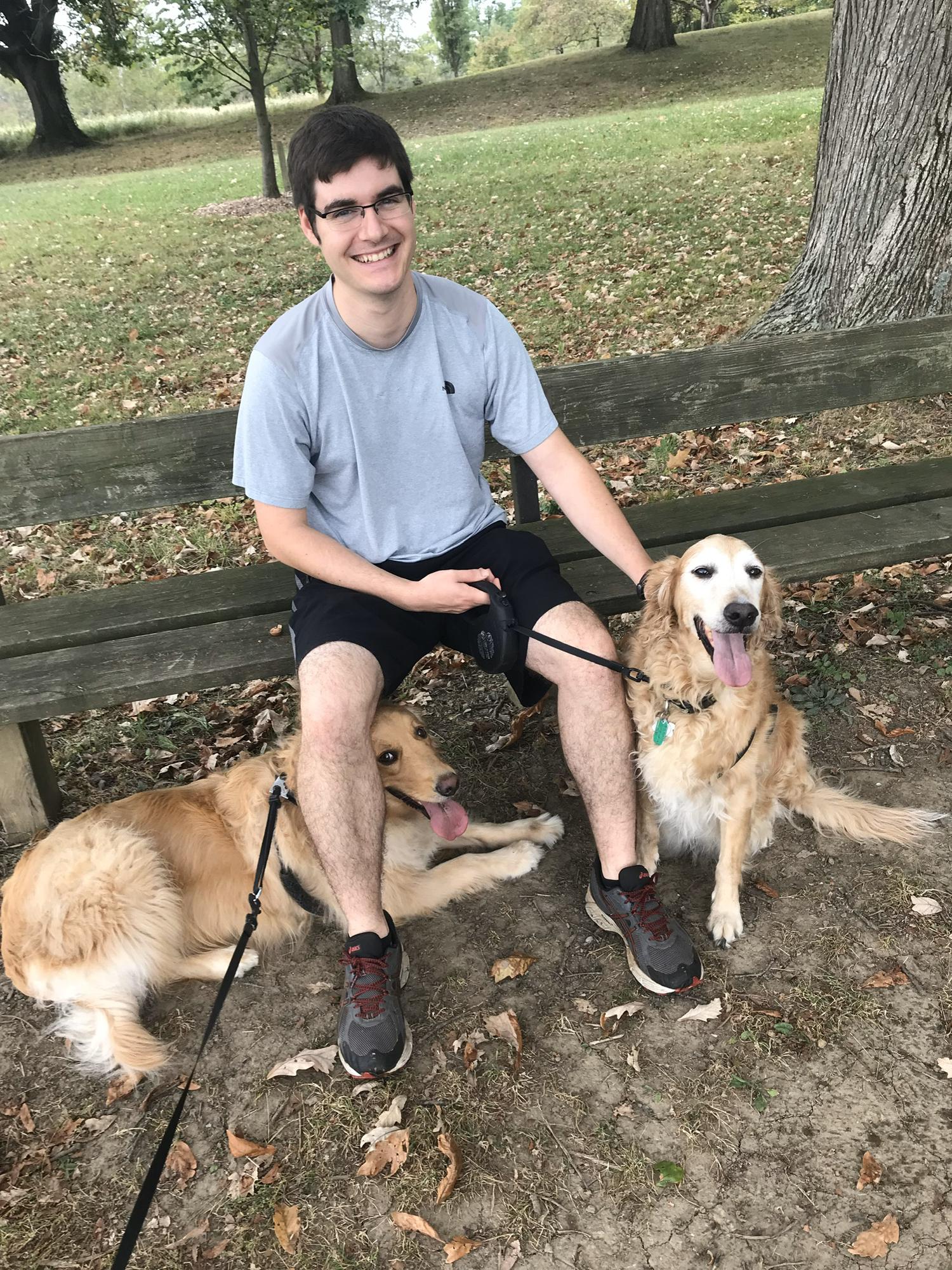 Tom and (Lauren’s parents) doggos at Dawes