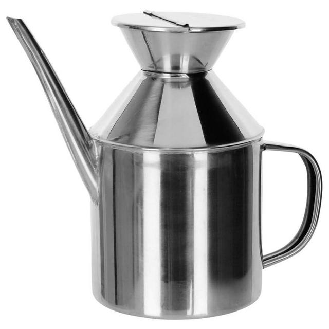 Ibili Stainless Steel Olive Oil Dispenser Can 500ml / 17oz - Made in Spain - Oil Pitcher Drip Free/Everyday Use for All Oils/Vinegars