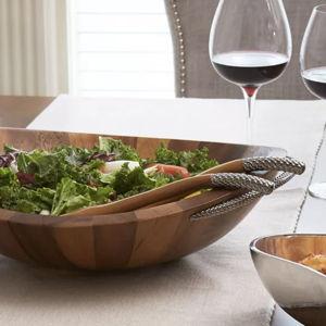 Nambé Braid Collection Salad Bowl & Servers