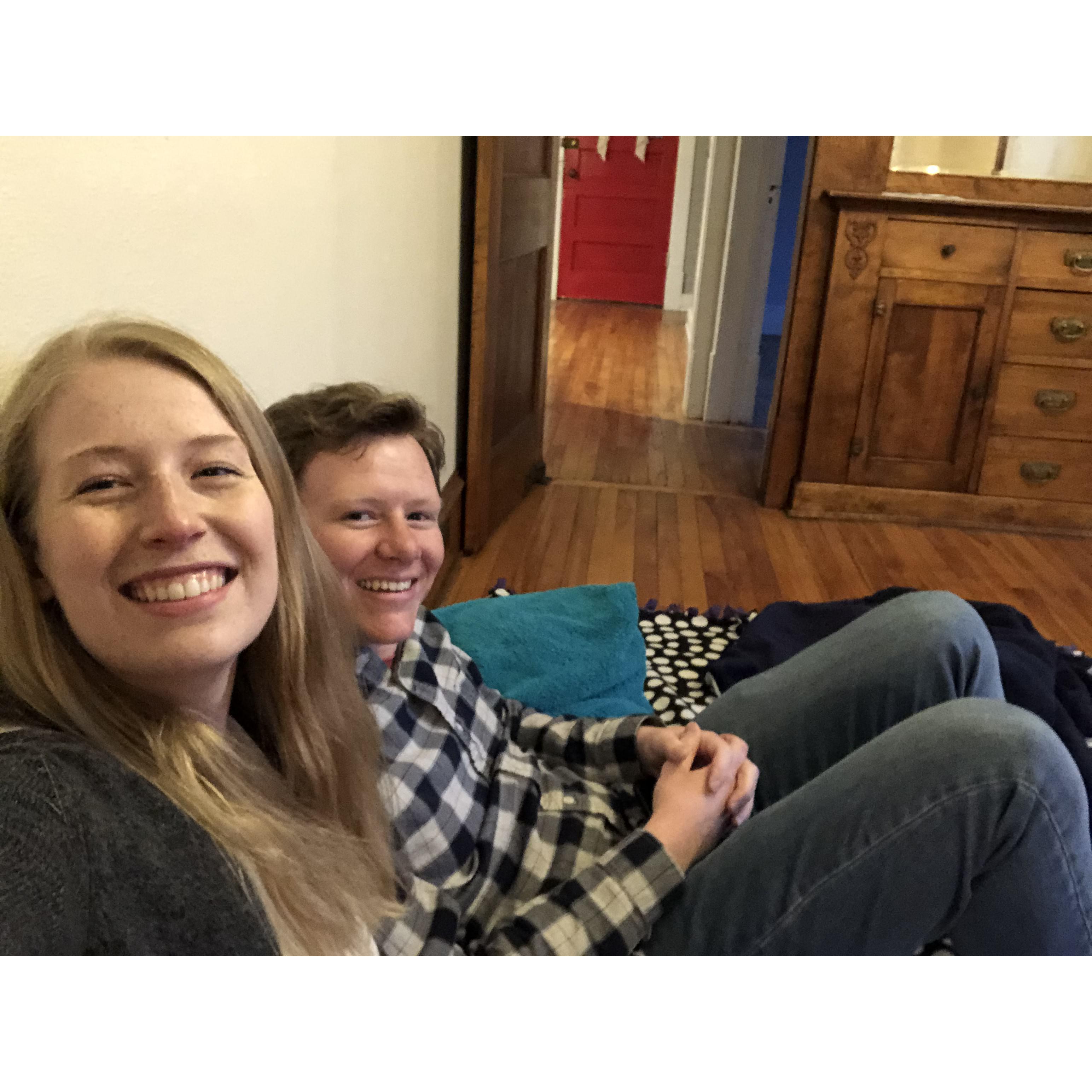 No furniture or pictures yet, but we were so excited to get the keys to our first apartment together in Uptown, Minneapolis!
