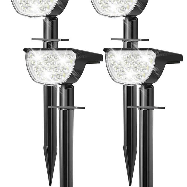 GKGG Solar Lights Outdoor Waterproof IP65, 76 LED 3 Lighting Modes Solar Spot Lights Yard Garden Landscape Pathway Outdoor Lights (Cool White, 4 Pack)
