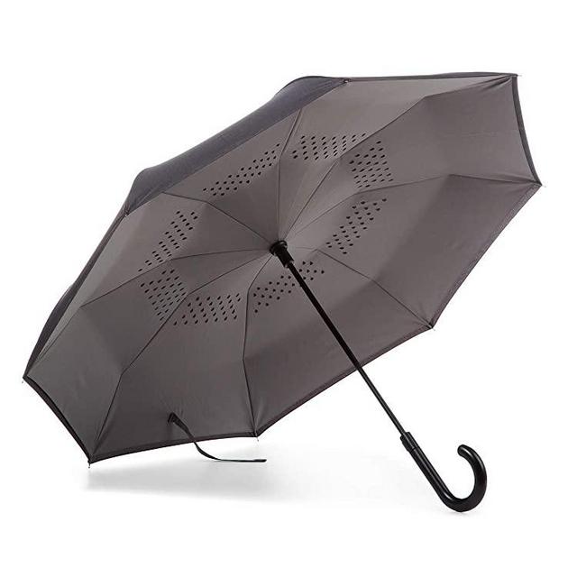 totes InBrella Reverse Close Umbrella, Invisible Water Repellent Coating, Auto Close