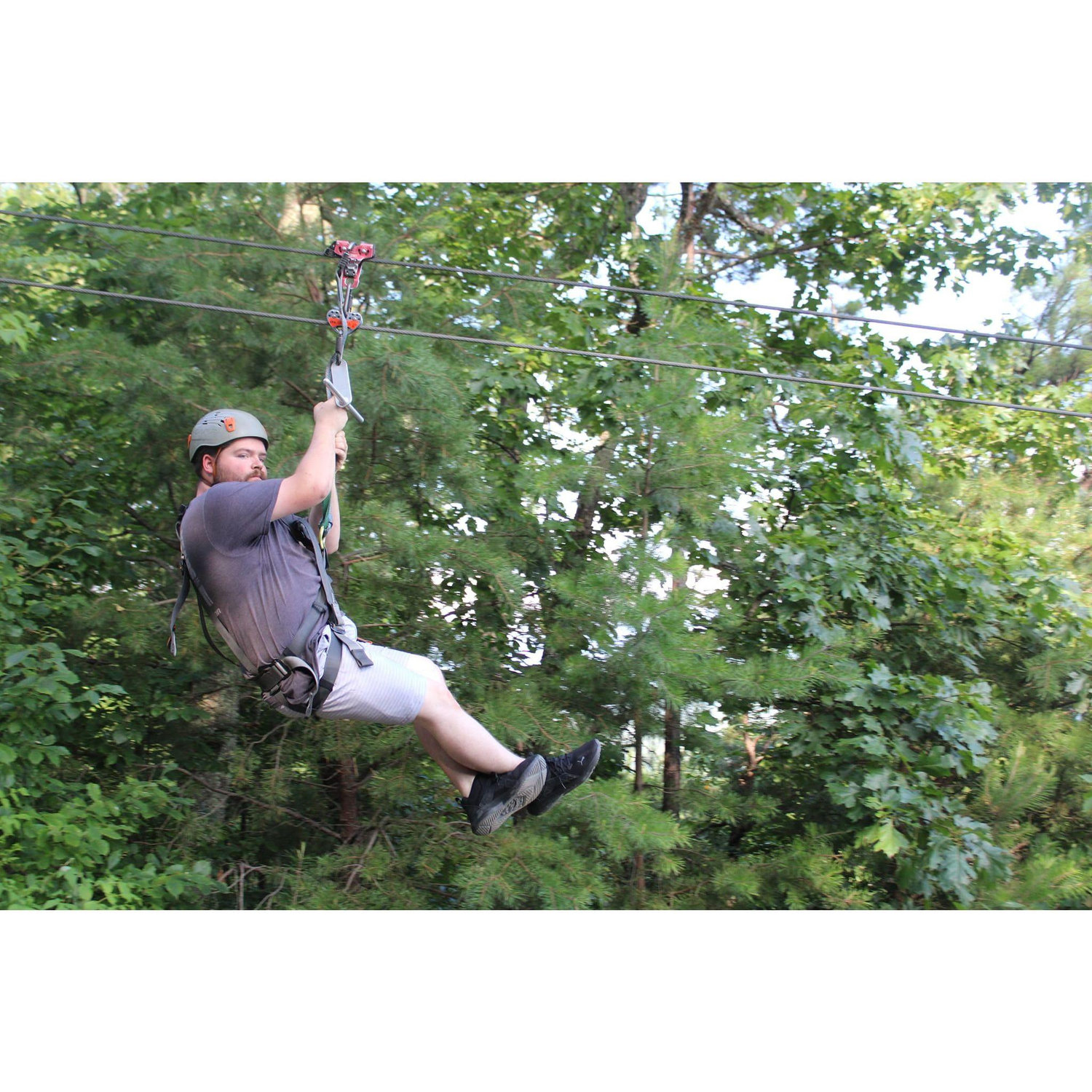 You bet I paid for this photo. Tristan's first time zip lining, and his very last. Gatlinburg, TN.