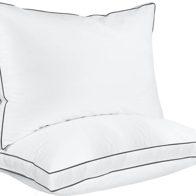 Utopia Bedding Bed Pillows for Sleeping King Size (Grey/White), Set of 2, Cooling Hotel Quality, Gusseted Pillow for Back, Stomach or Side Sleepers