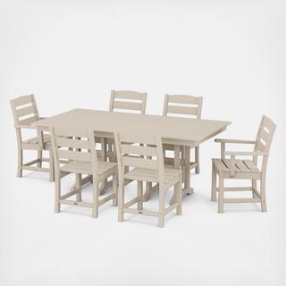 Lakeside 7-Piece Farmhouse Outdoor Dining Set