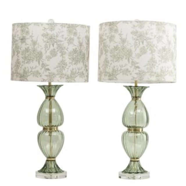 2pk 28in Glass Table Lamps With Printed Shades | Home | TJ Maxx