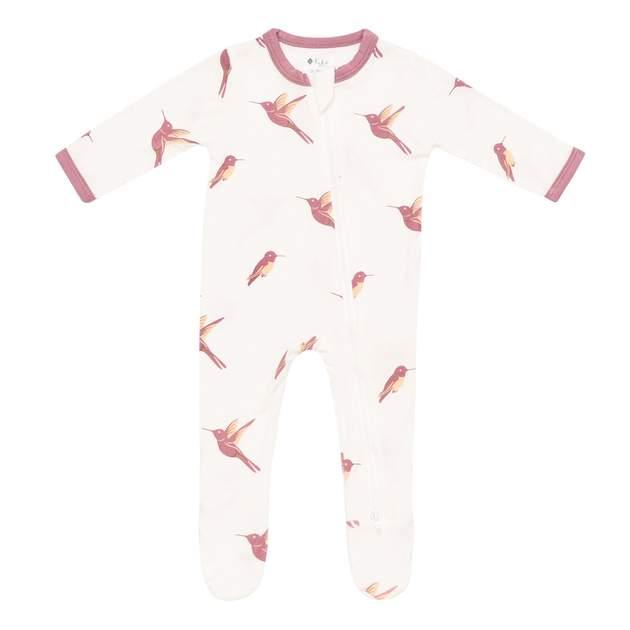 Zippered Footie in Hummingbird, 0-3 mo
