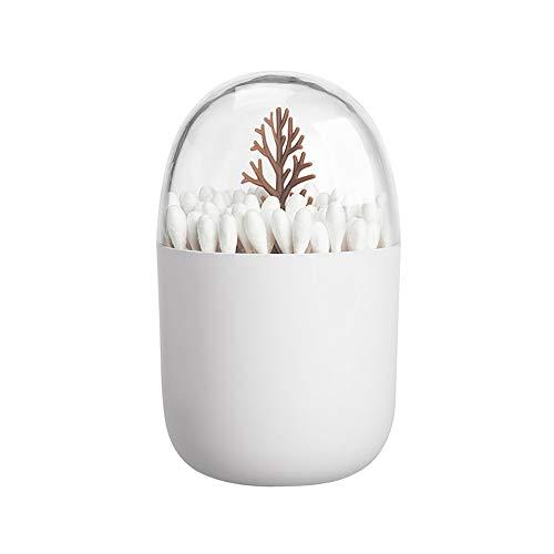 ESTD 1Pc Lotus Toothpick Cotton Bud Swab Holder Storage Box Home Decor (Brown Tree)