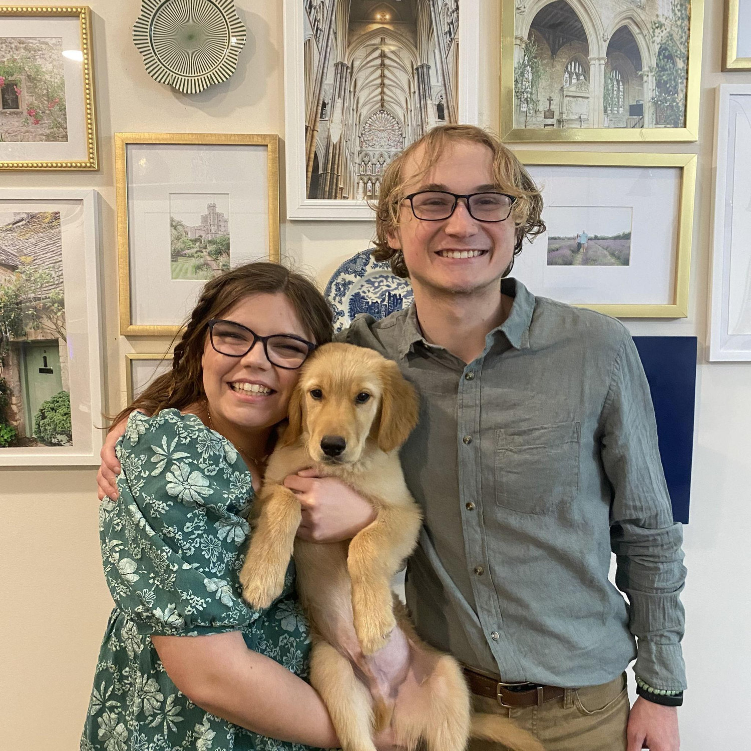 I got my sweet golden retriever, Moe, whom Peyton adopted very quickly.