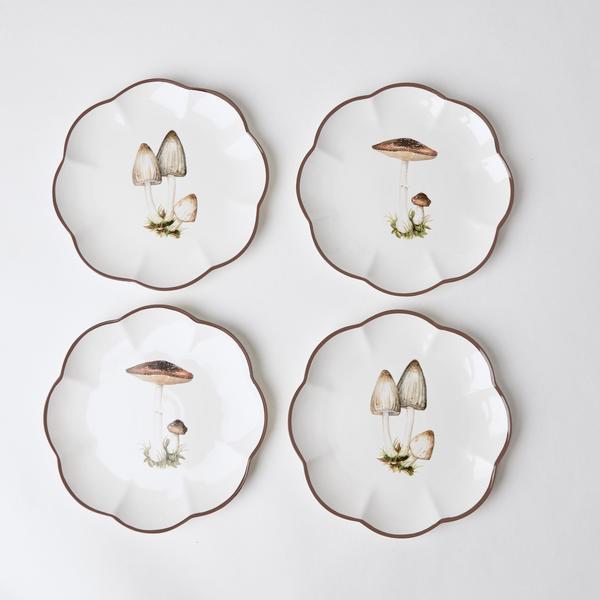 Scalloped Mushroom Starter Plates (Set of 4)