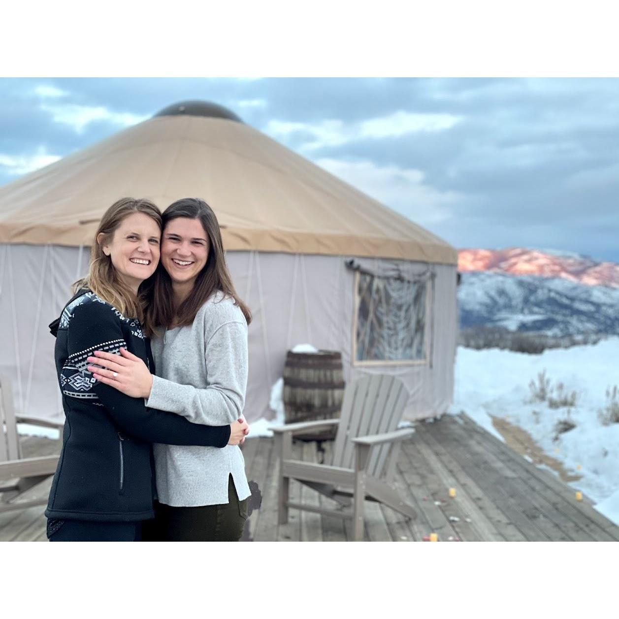 The yurt where Jess proposed