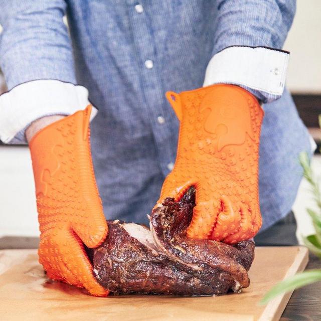 Ekogrips Max Heat Silicone BBQ & Cooking Gloves - Orange, L/XL