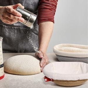Sourdough Starter Kit – 34oz Starter Jar, 2 Cotton Rope Banneton Proofing Baskets, Magnetic Bread Lame for Scoring