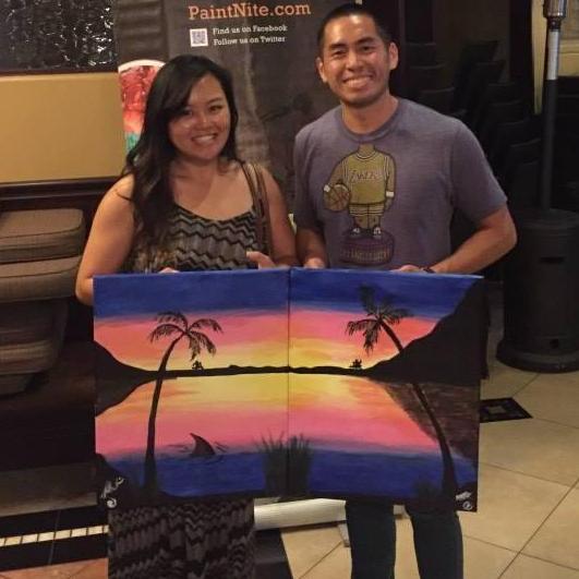 Discovering our artistic sides. If you look really close, Ronald drew himself chasing Michelle up the volcano.
