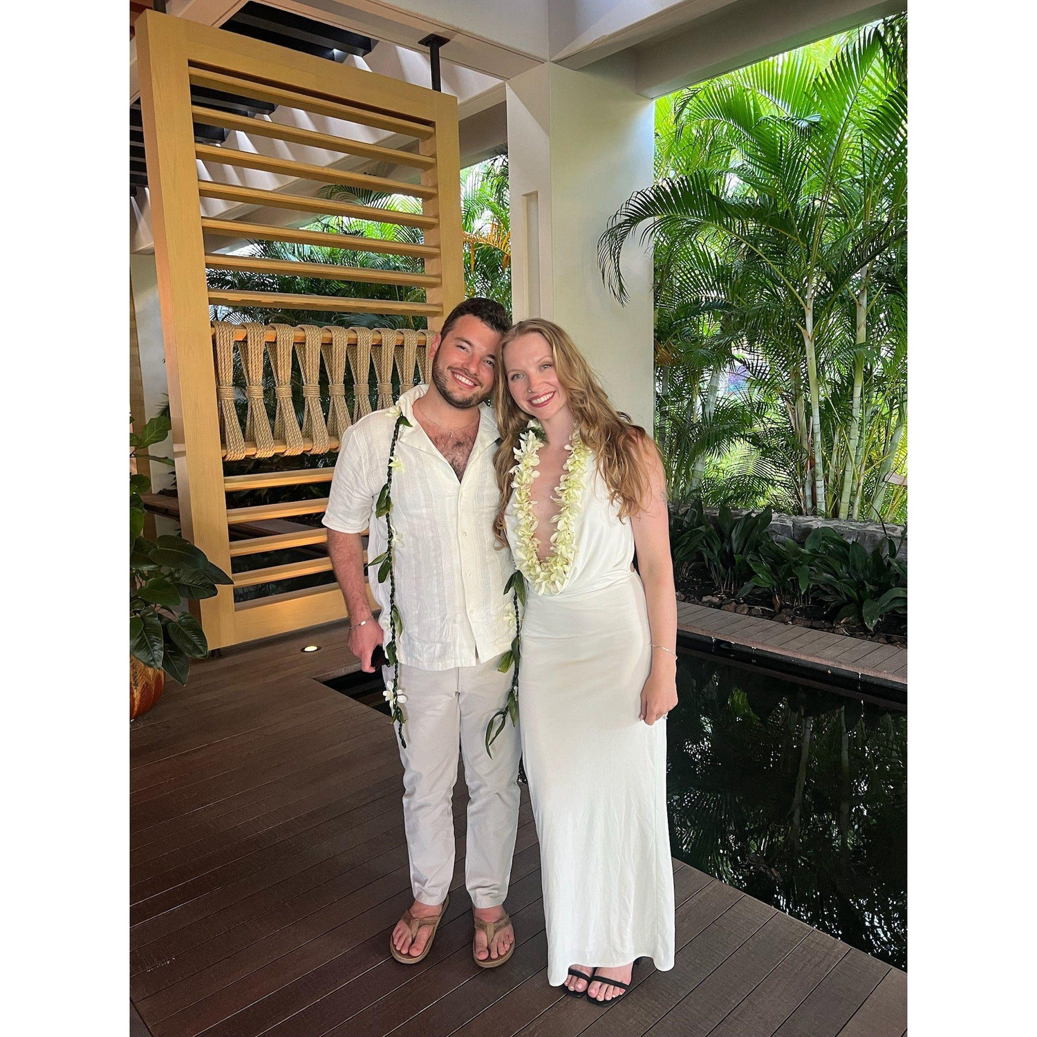 Wedding dinner at the Canoe House on the Big Island. We clean up NICE.