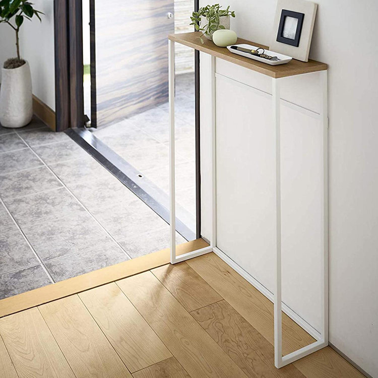 【ジェルバゾーニ】ホワイト コンソール Yamazaki Home, Tower Narrow Entryway Console Table | Zola