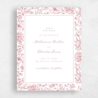 Dusty Pink Wedding Save the Date - Sogno Portrait